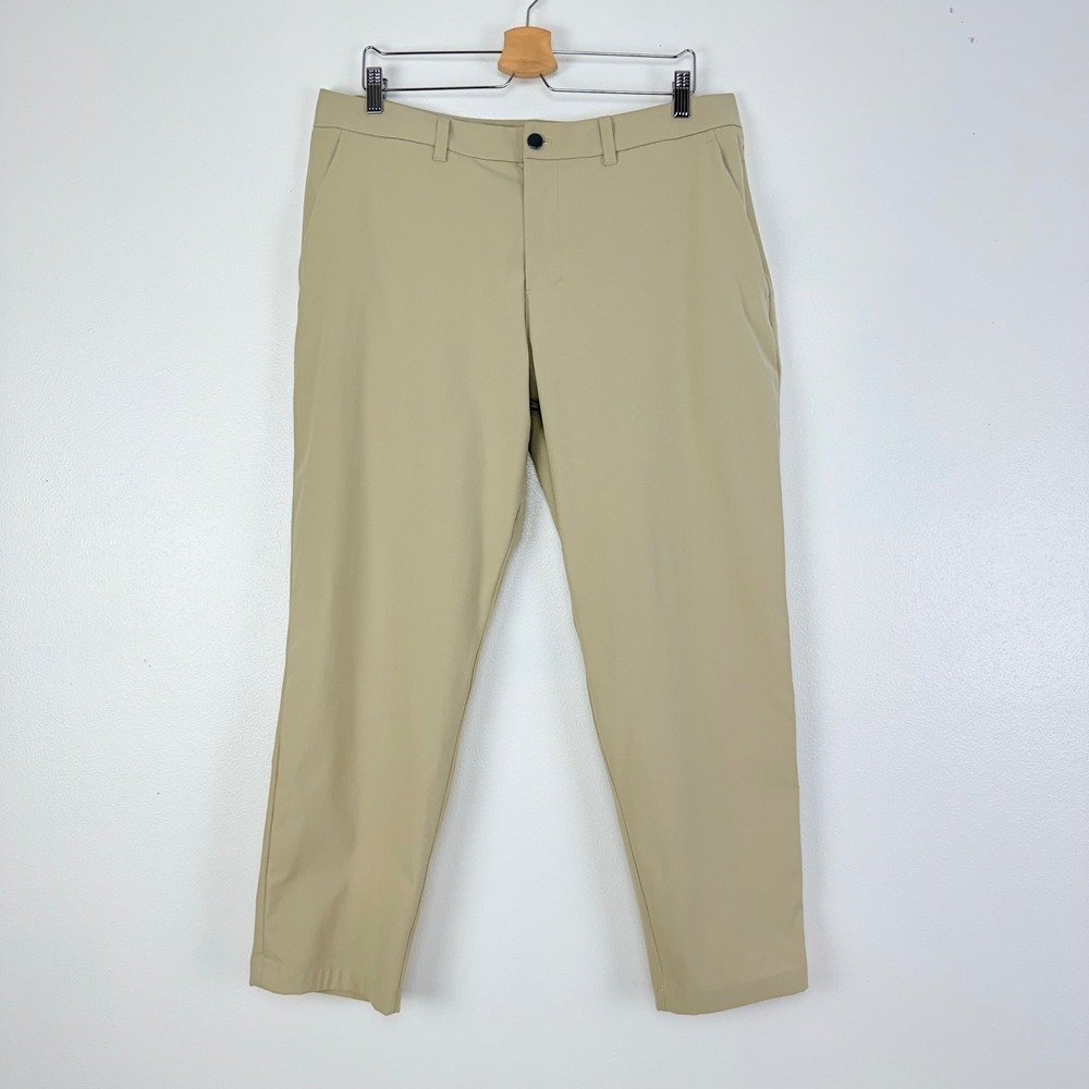Lululemon ABC Classic Pant Men 36 Beige Warpstreme Chino Golf Trousers 28 Inseam